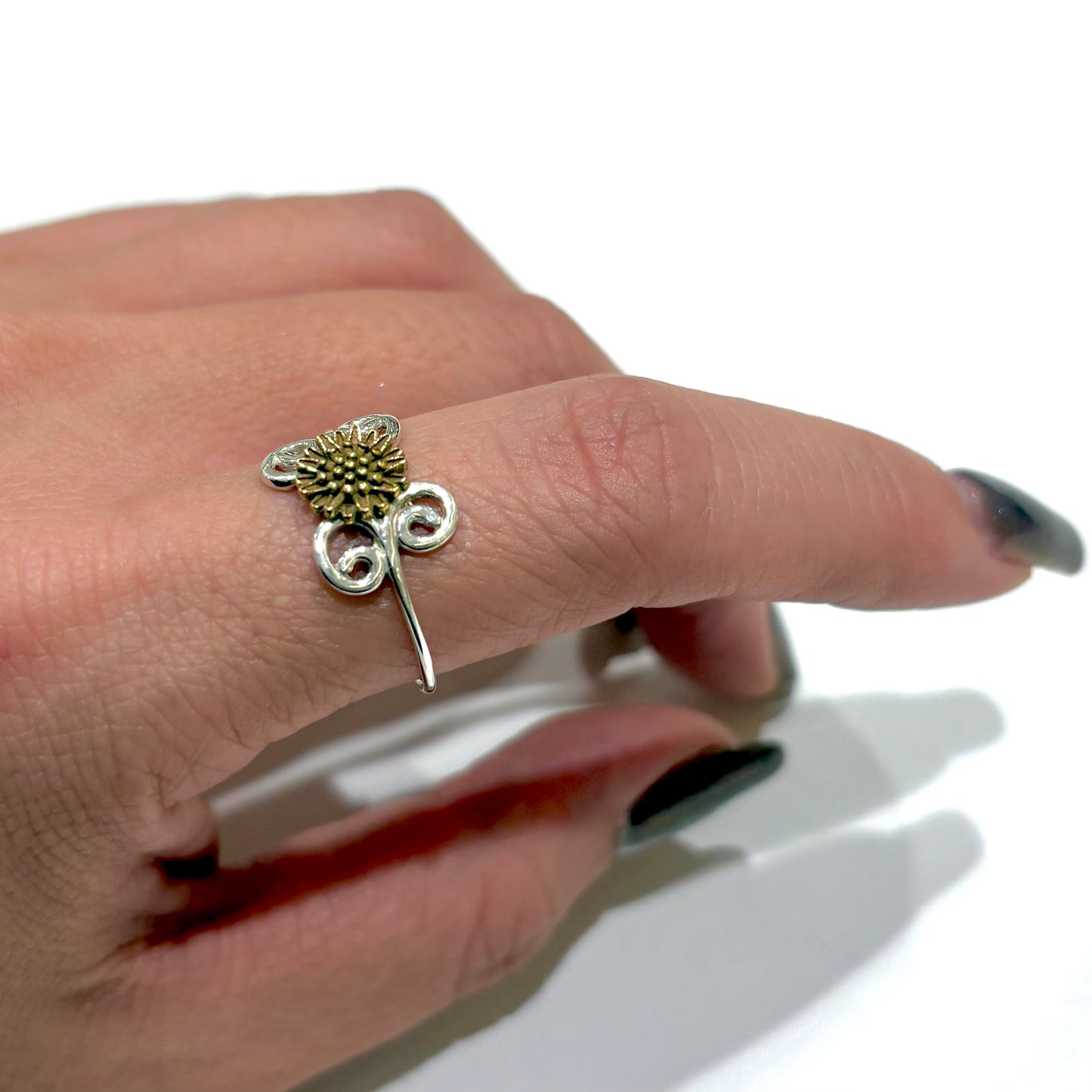 Flower plain ring 21