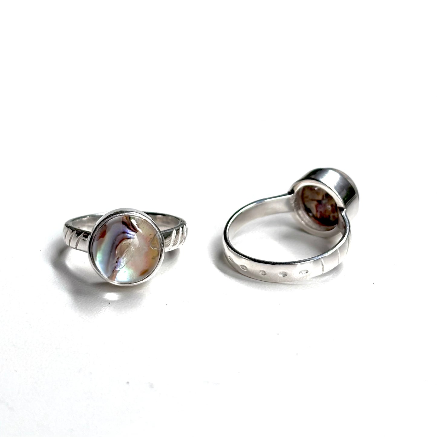 Doublet Abalone shell & Crystal ring 1