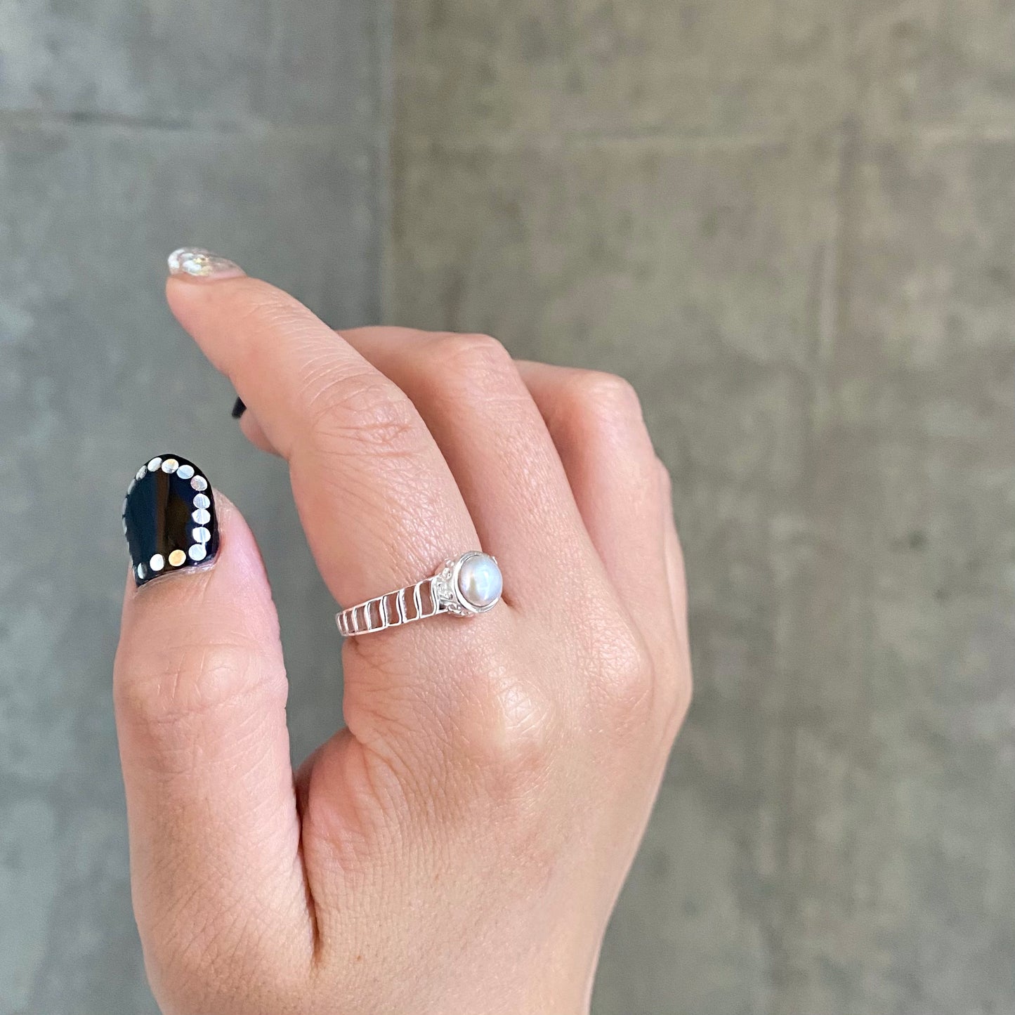 Silver925 Pearl design ring 9