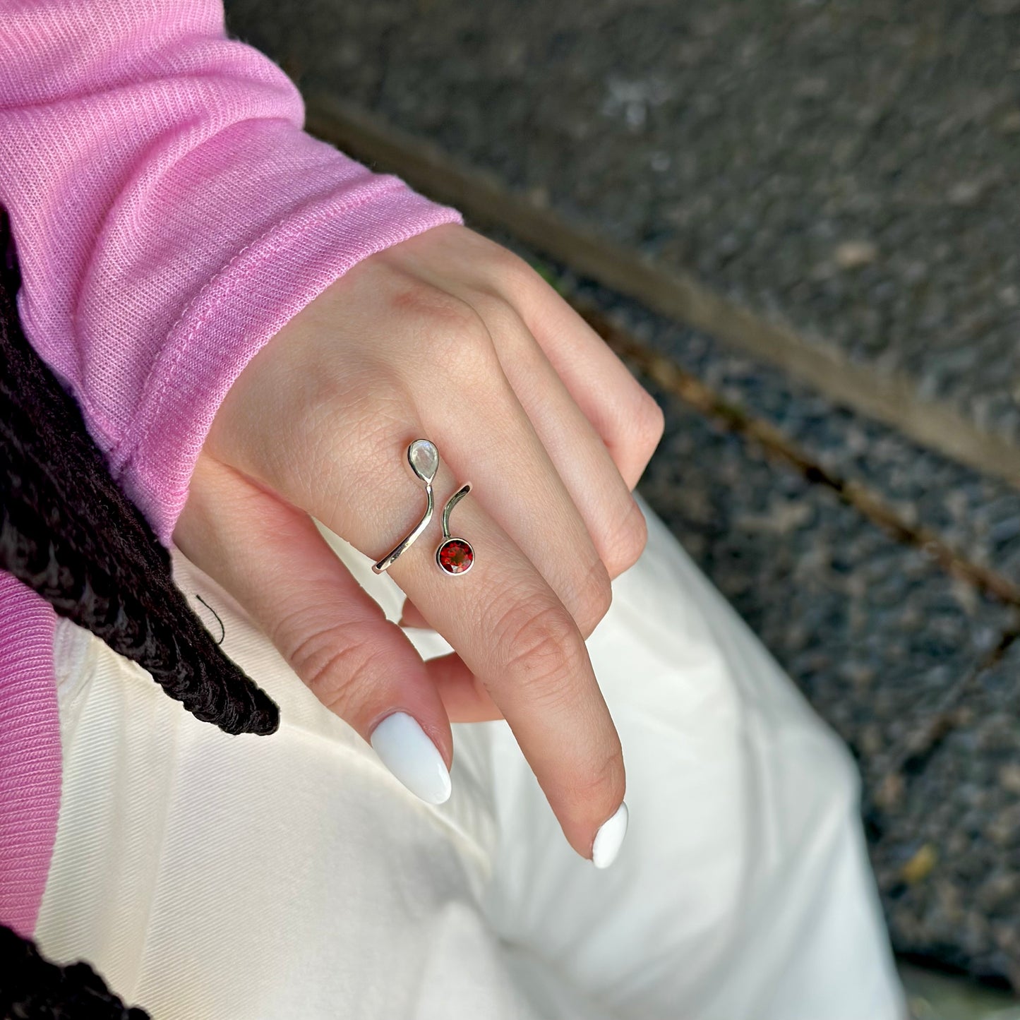 Silver925 2stone ring