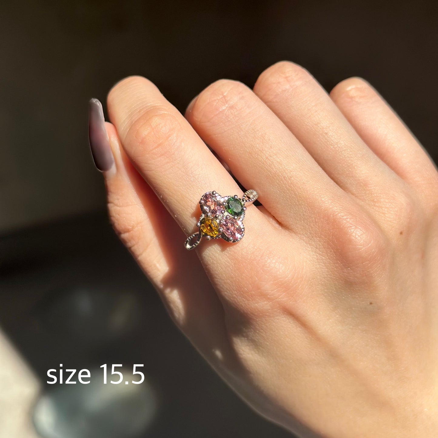 【poco】Multi tourmaline ring