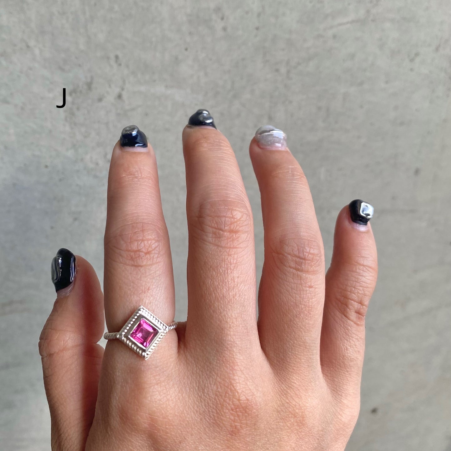 Silver925 petit ring〈pink〉