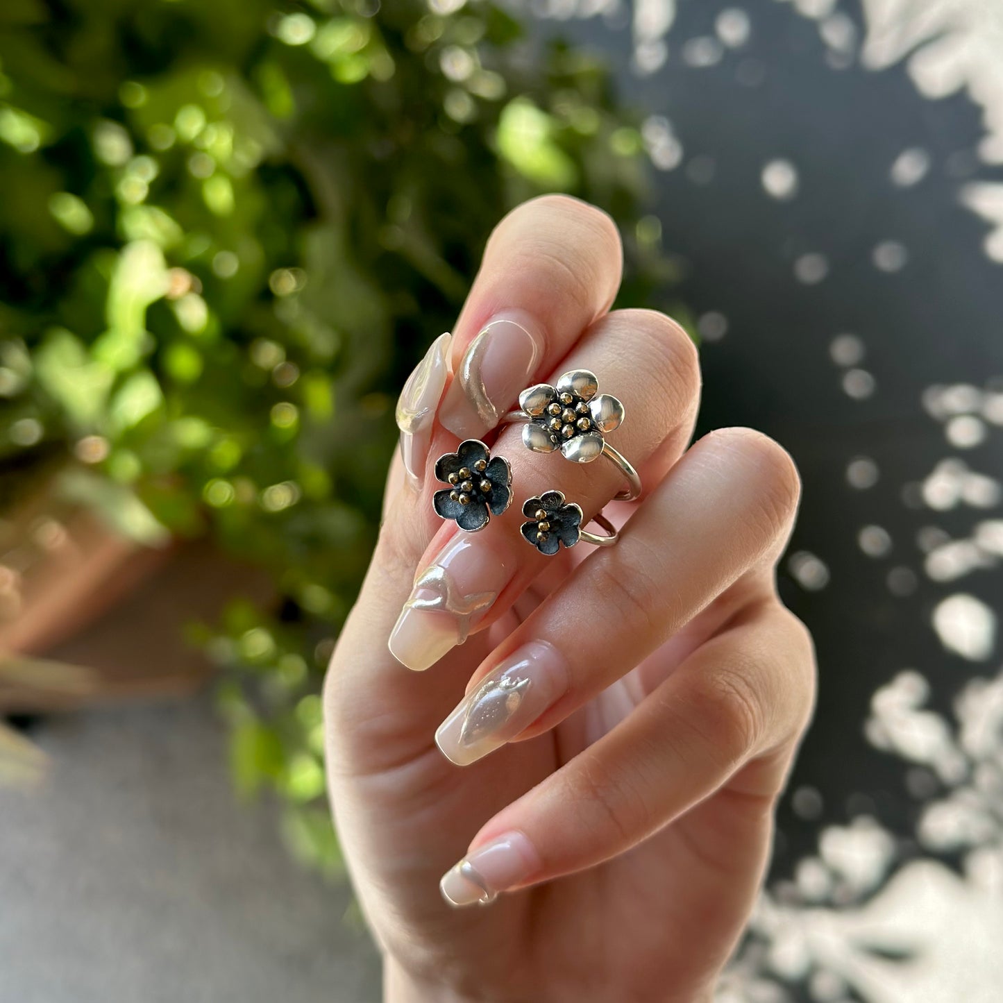 Flower plain ring