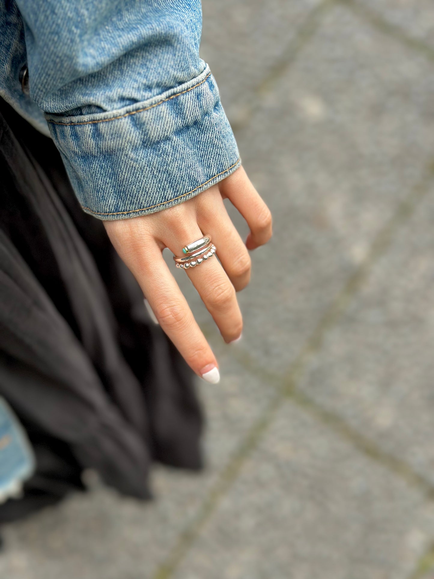 Silver925 × Brass design ring 1