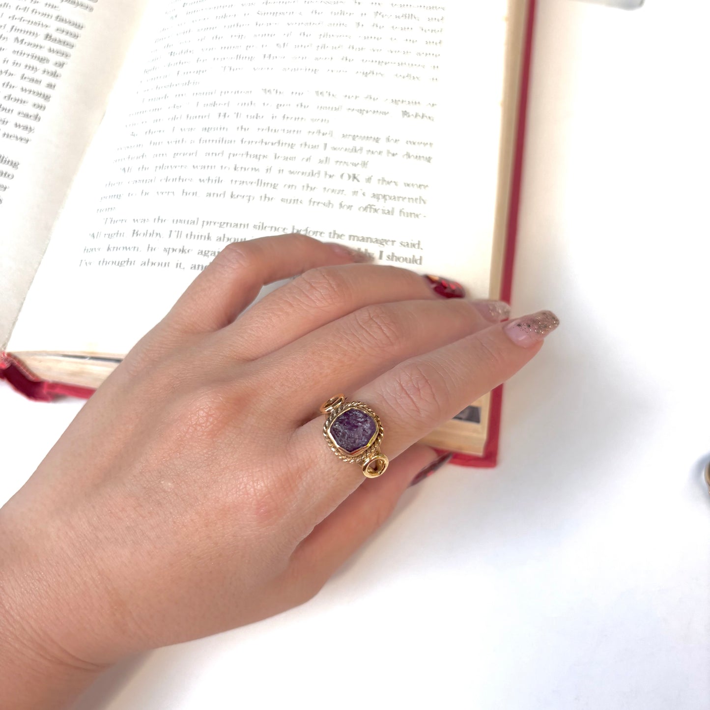 Brass rough design ring