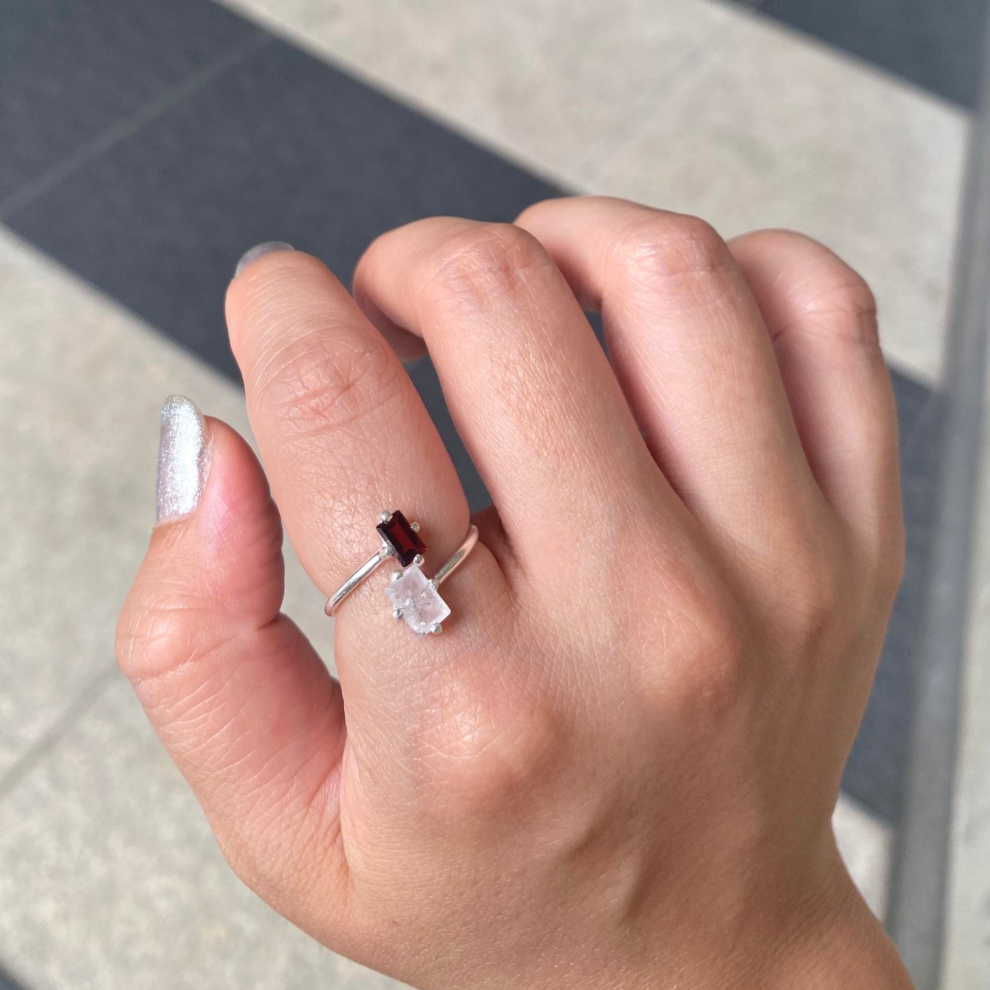 Silver925 2stone ring 10