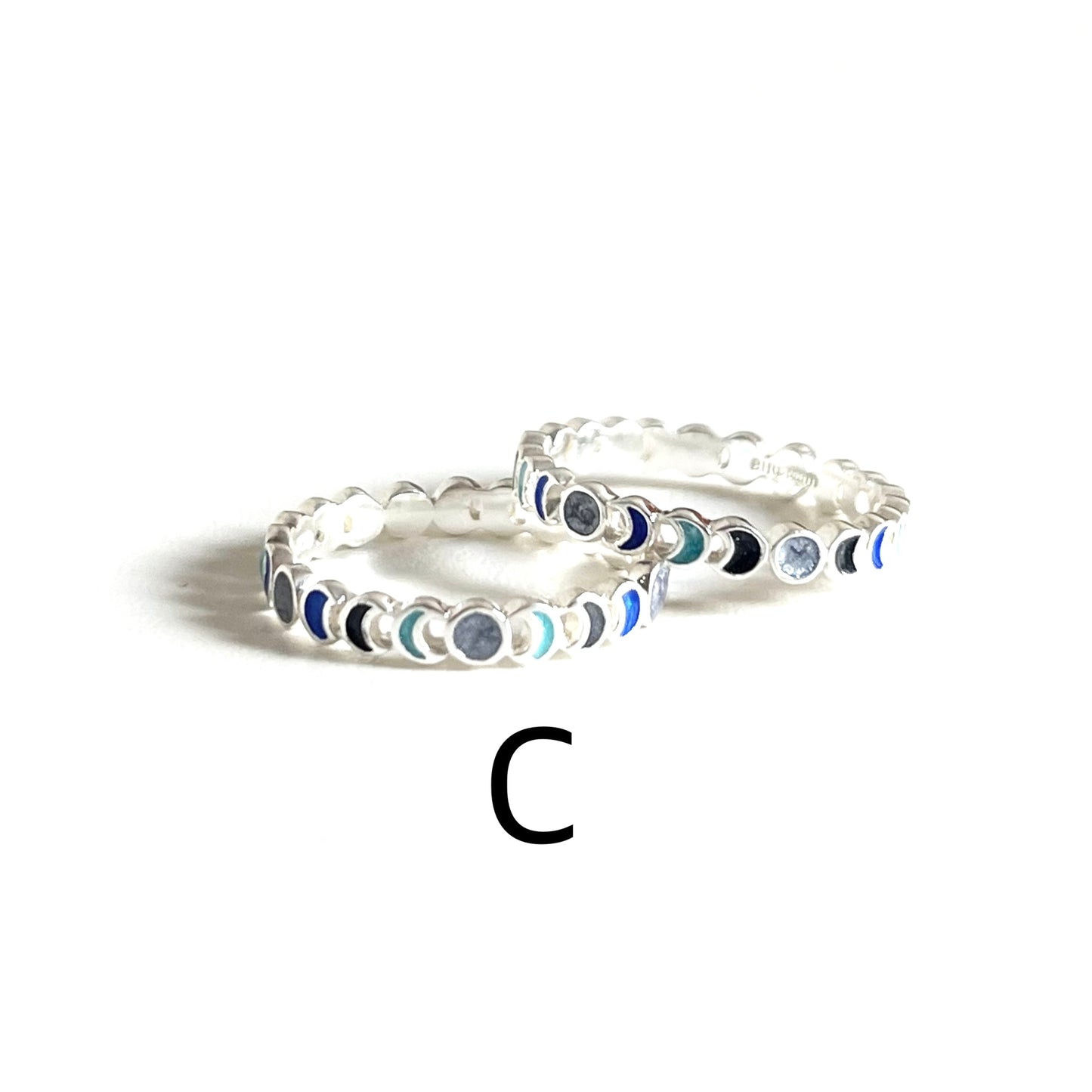 Moon enamel ring