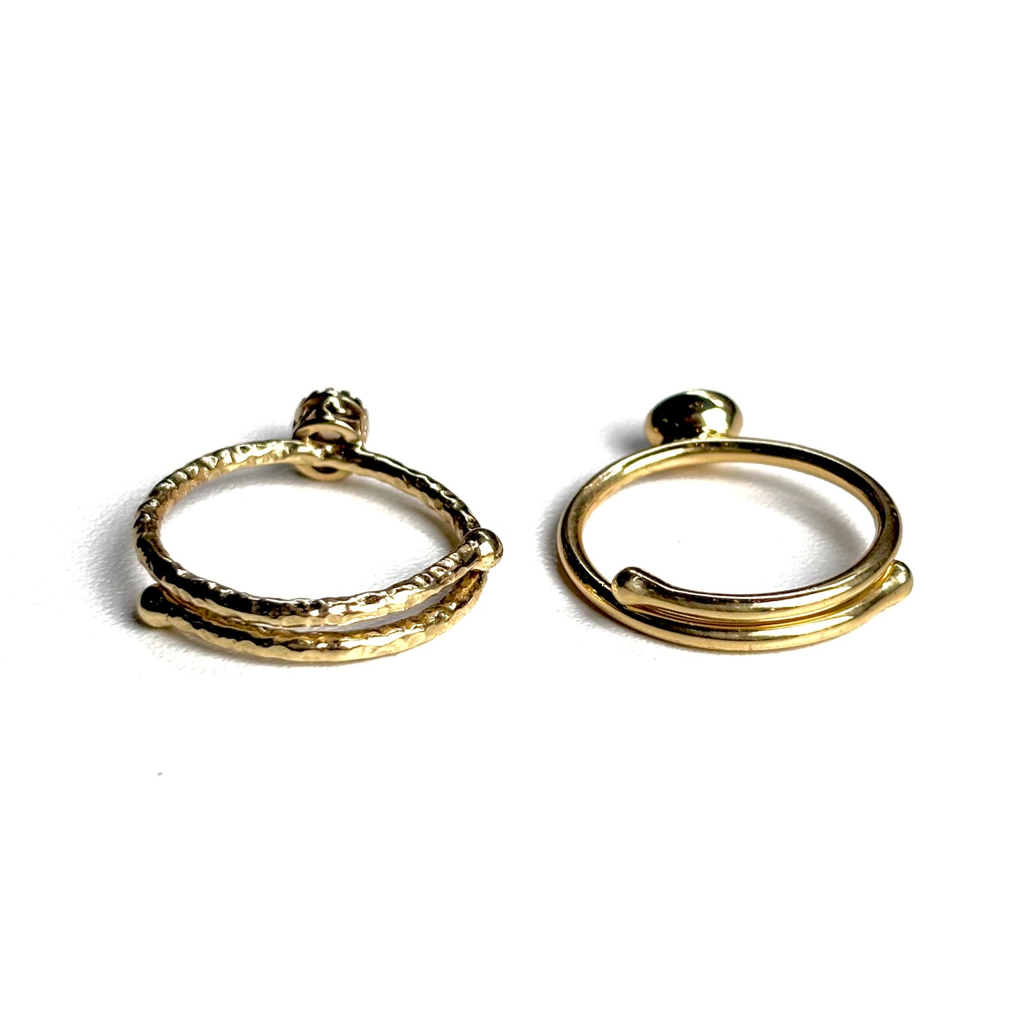 Brass petit ring〈Garnet〉