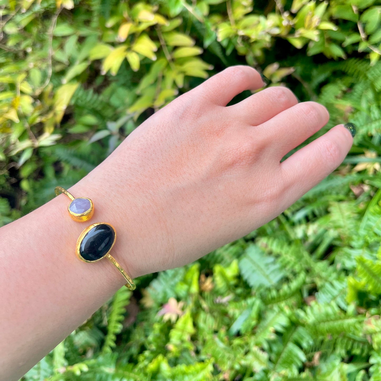 Brass 2stone bangle
