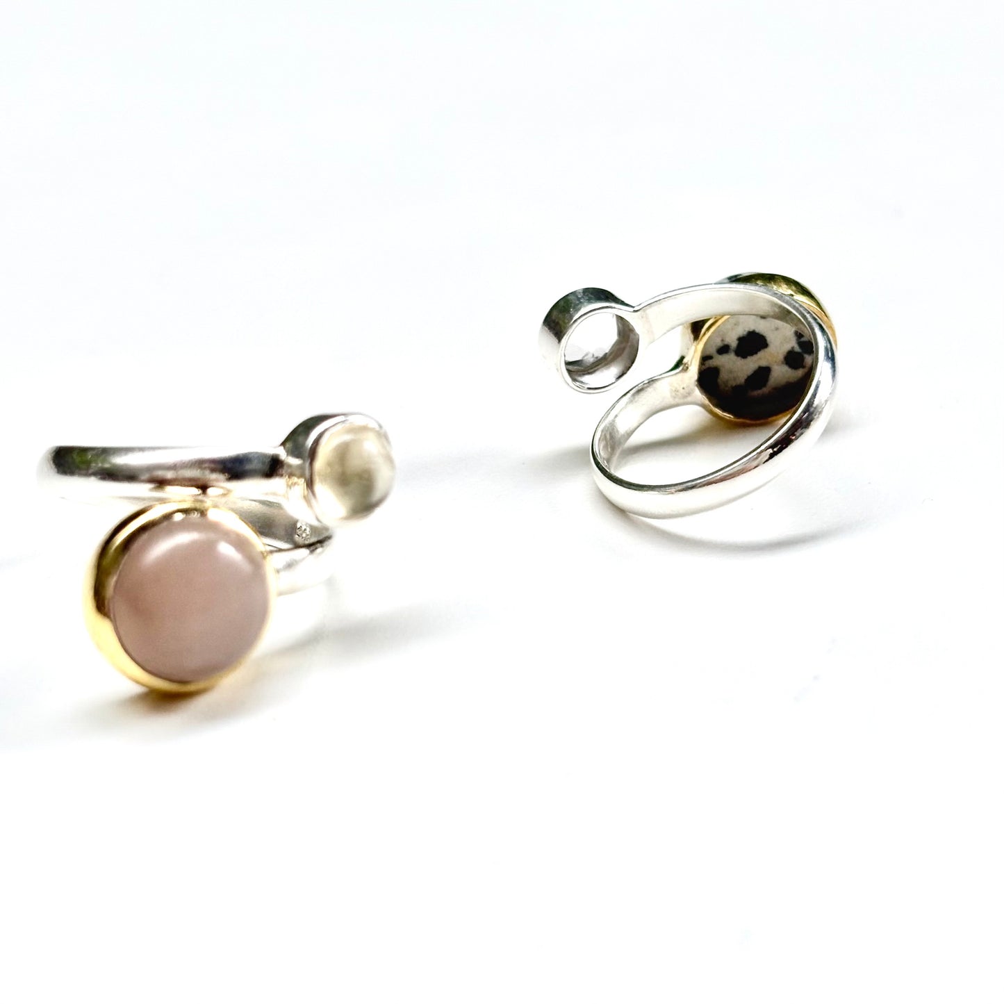Silver925×Brass 2stone ring 22