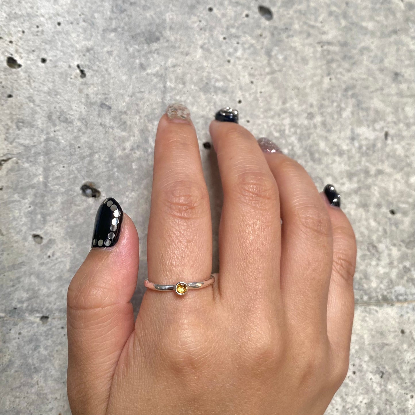 Silver925 petit ring 〈Hexagon〉