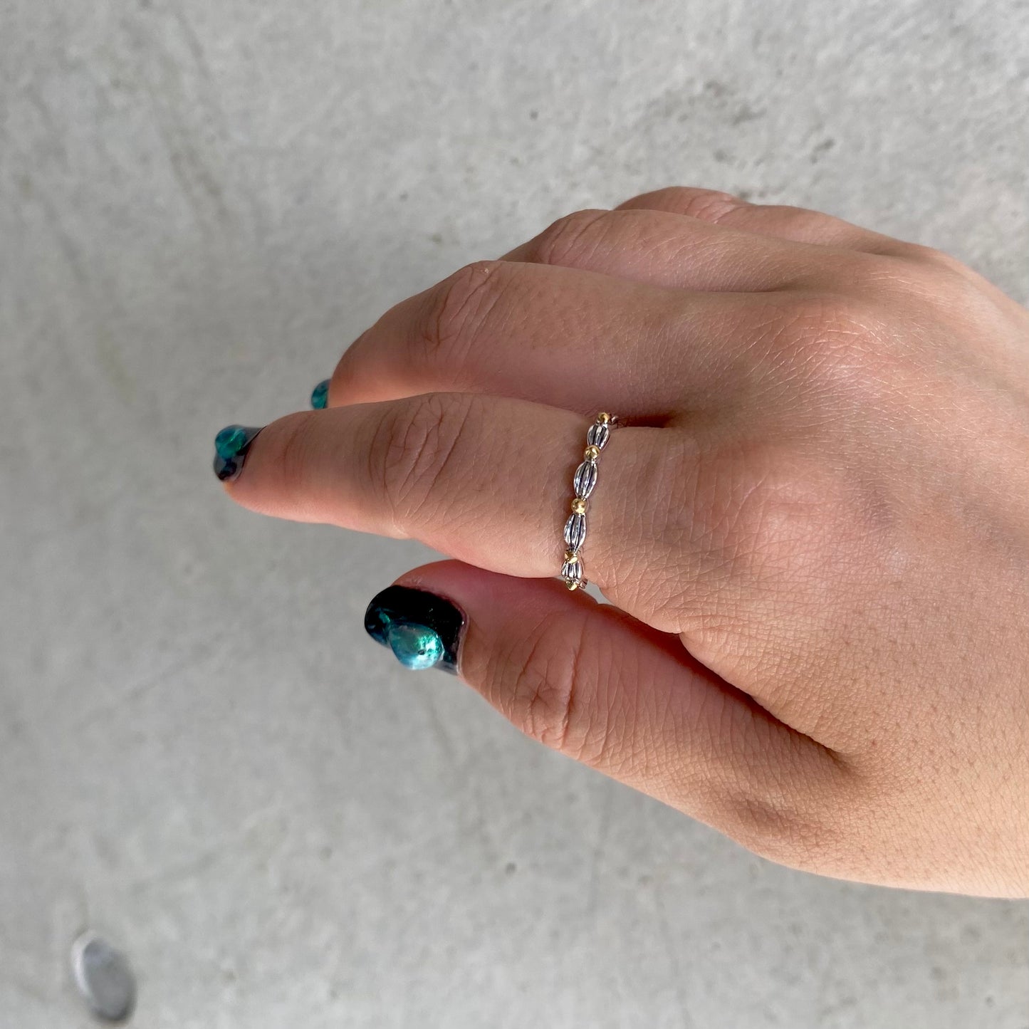 【poco】Silver925×18K plain ring 1