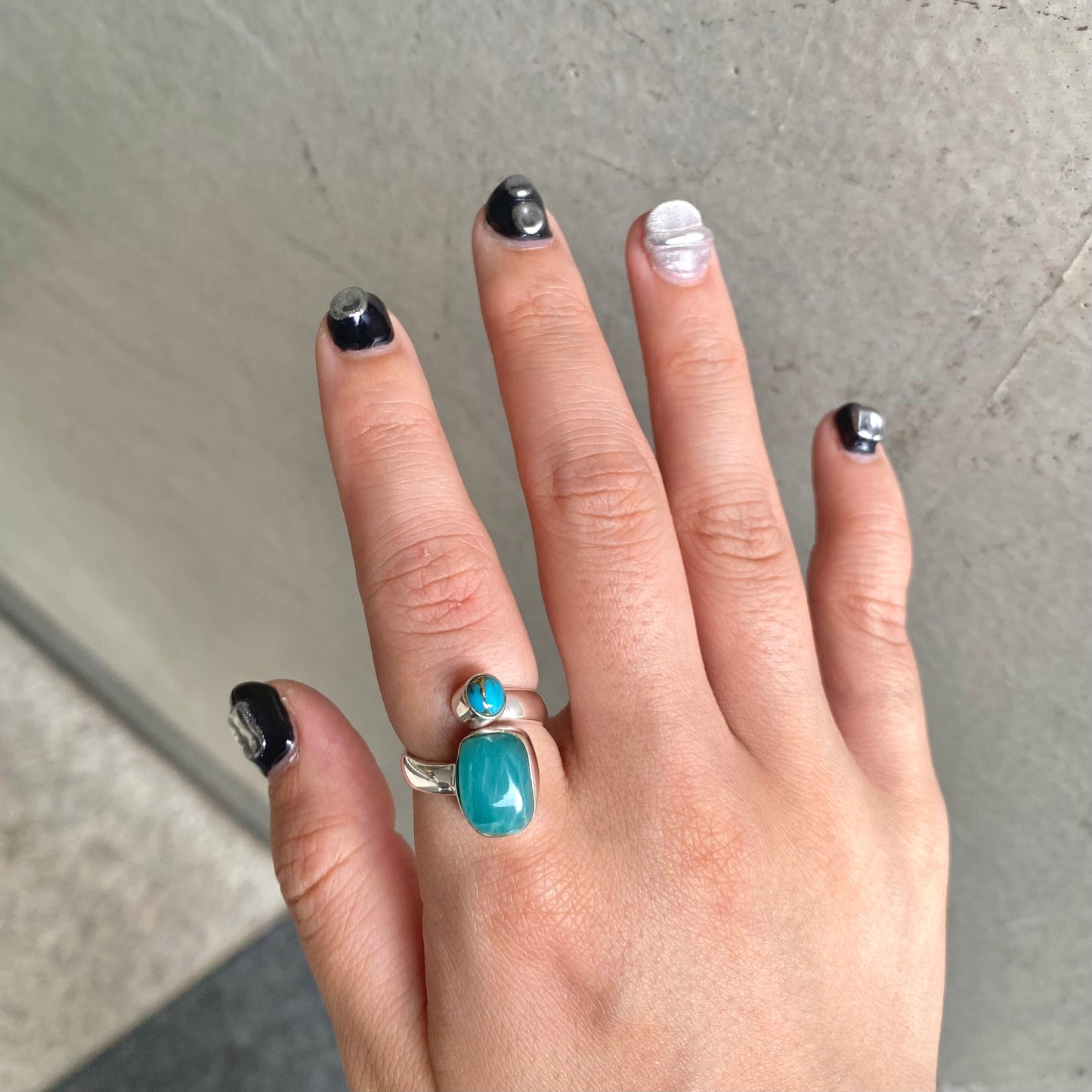 Silver925 2stone ring 15