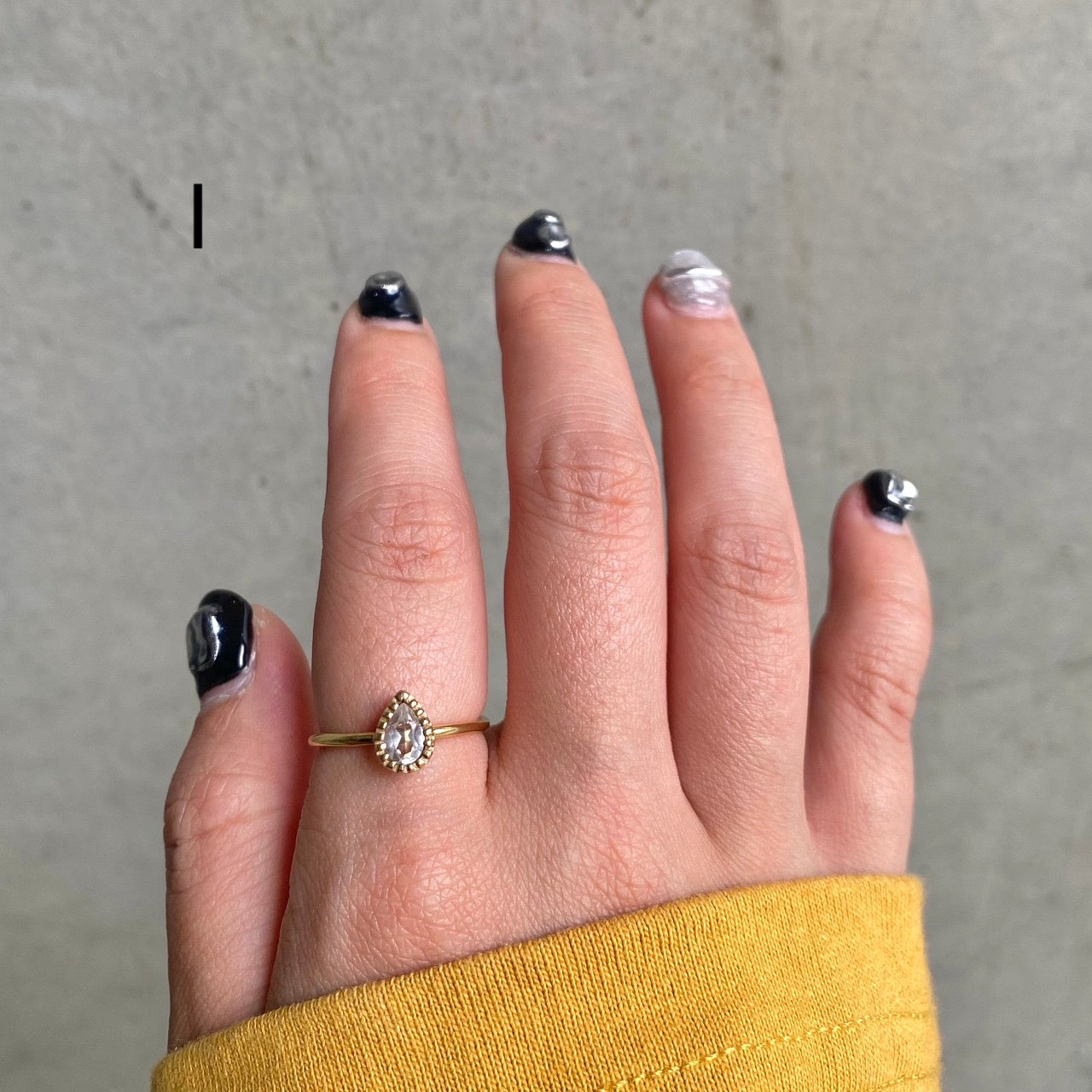 Brass petit ring〈clear〉