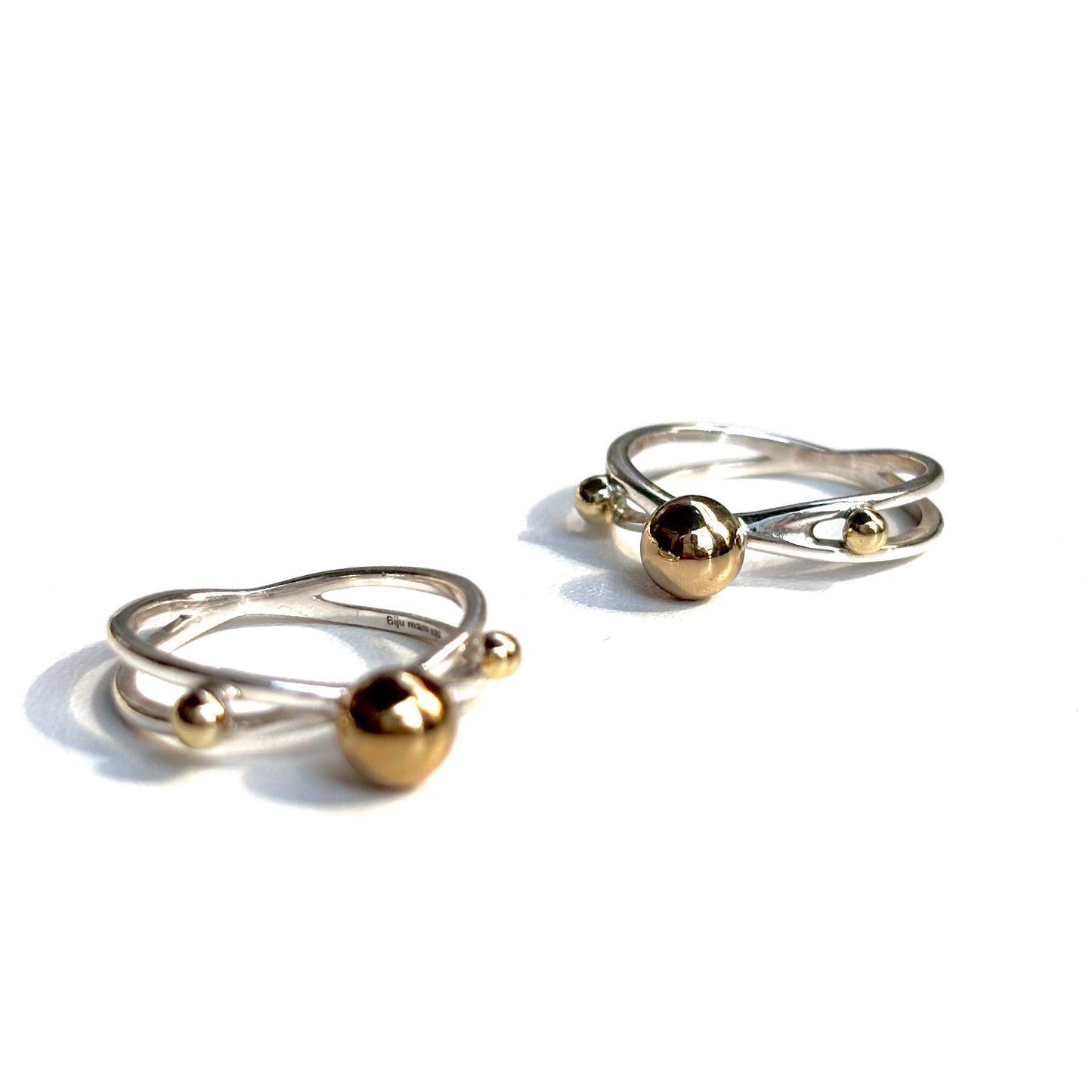 Silver925×Brass plain ring〈Ball〉18