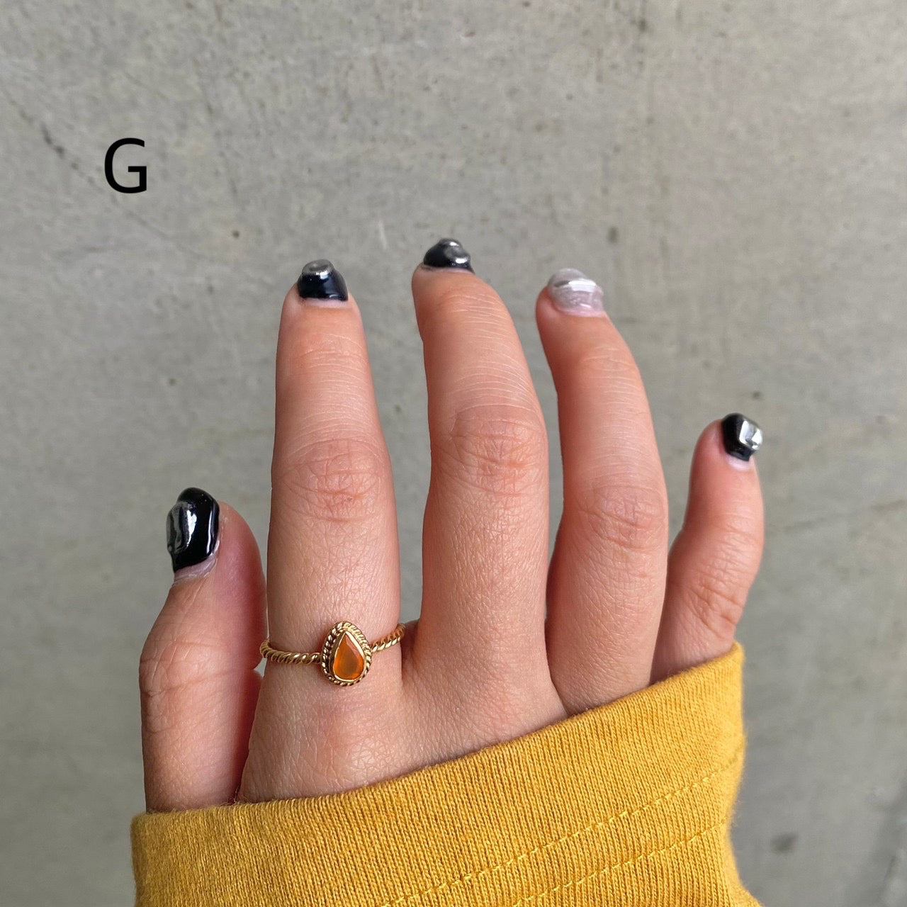 Brass petit ring〈orange〉