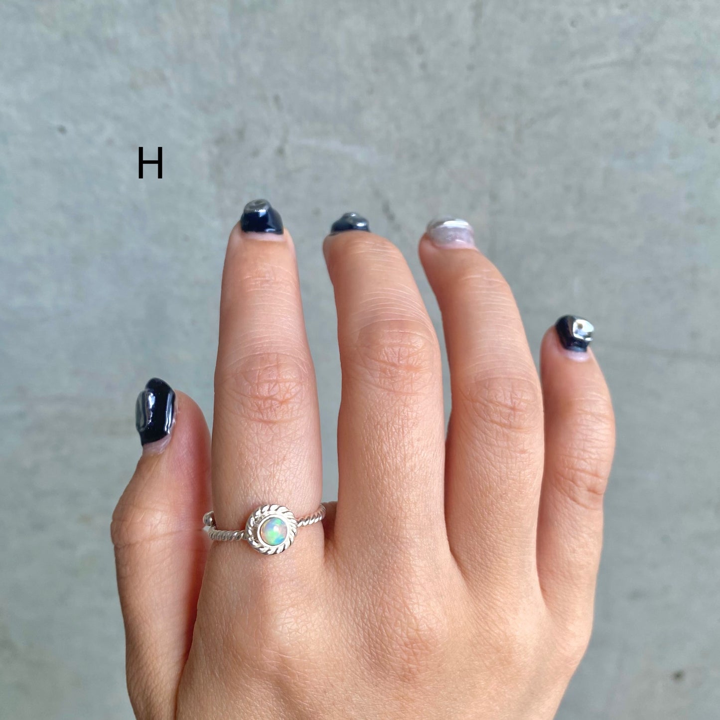Silver925 petit ring〈white/clear〉