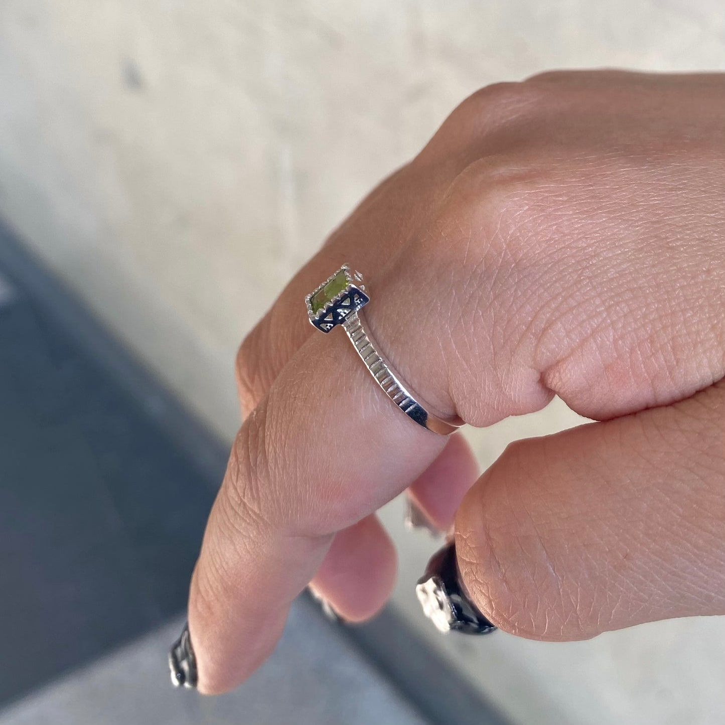 Silver925 petit ring〈green〉