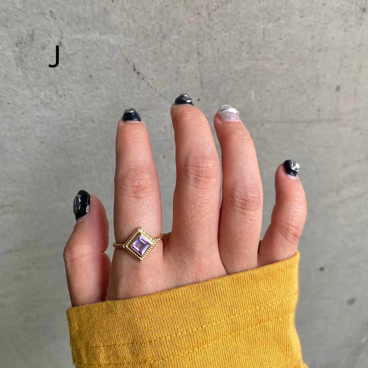 Brass petit ring〈purple〉