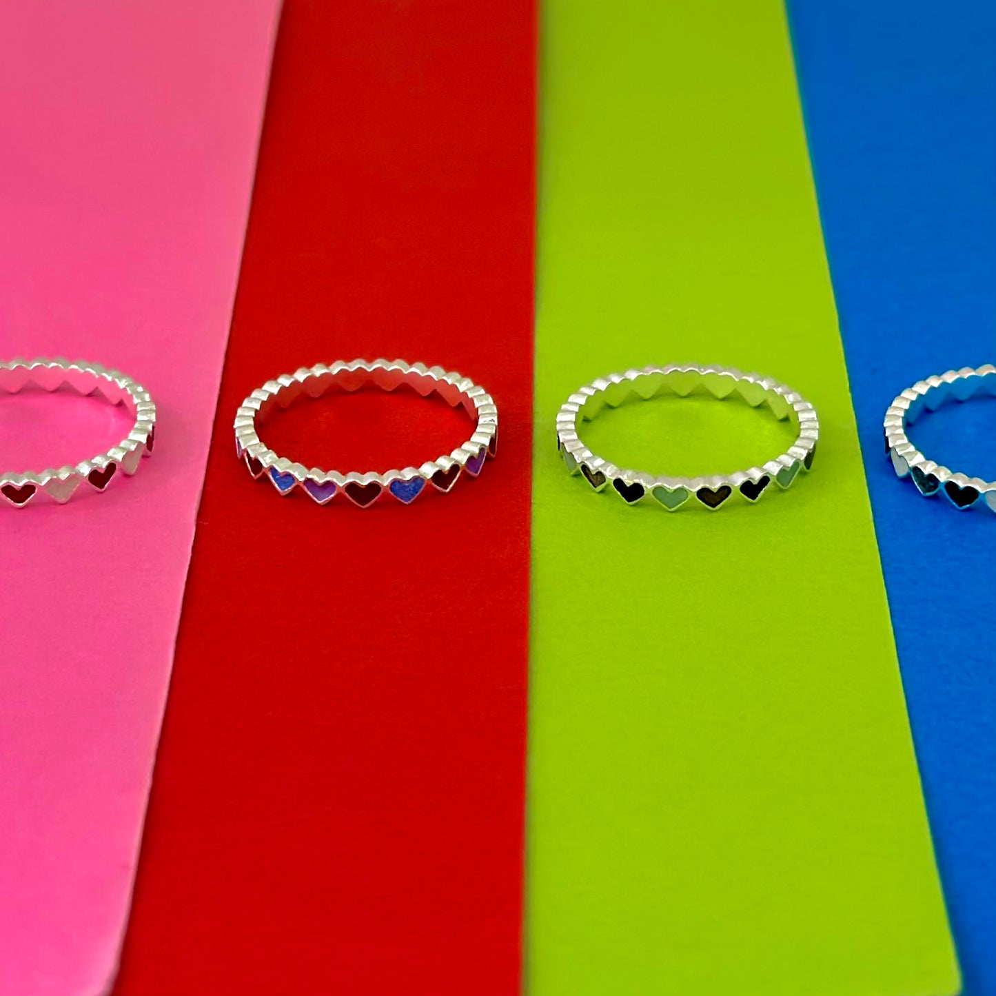 Heart enamel ring 1
