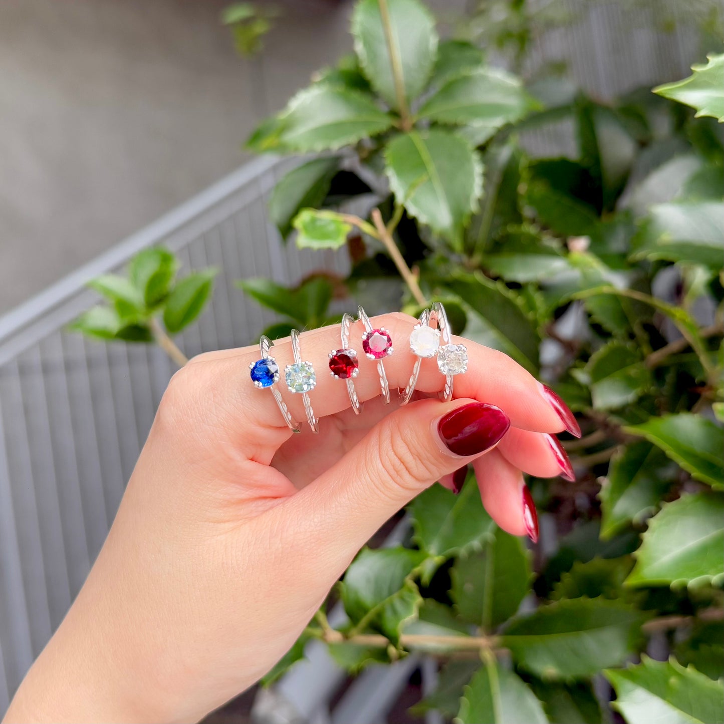 Heart design ring 〈Garnet〉