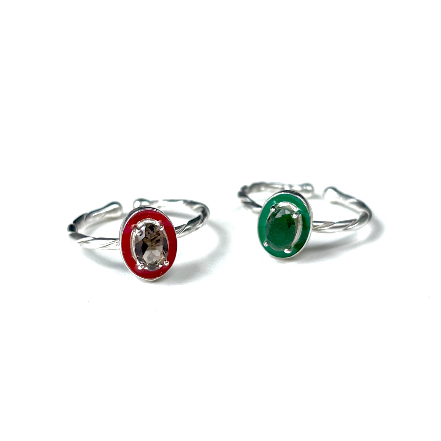 Enamel×Stone ring 1