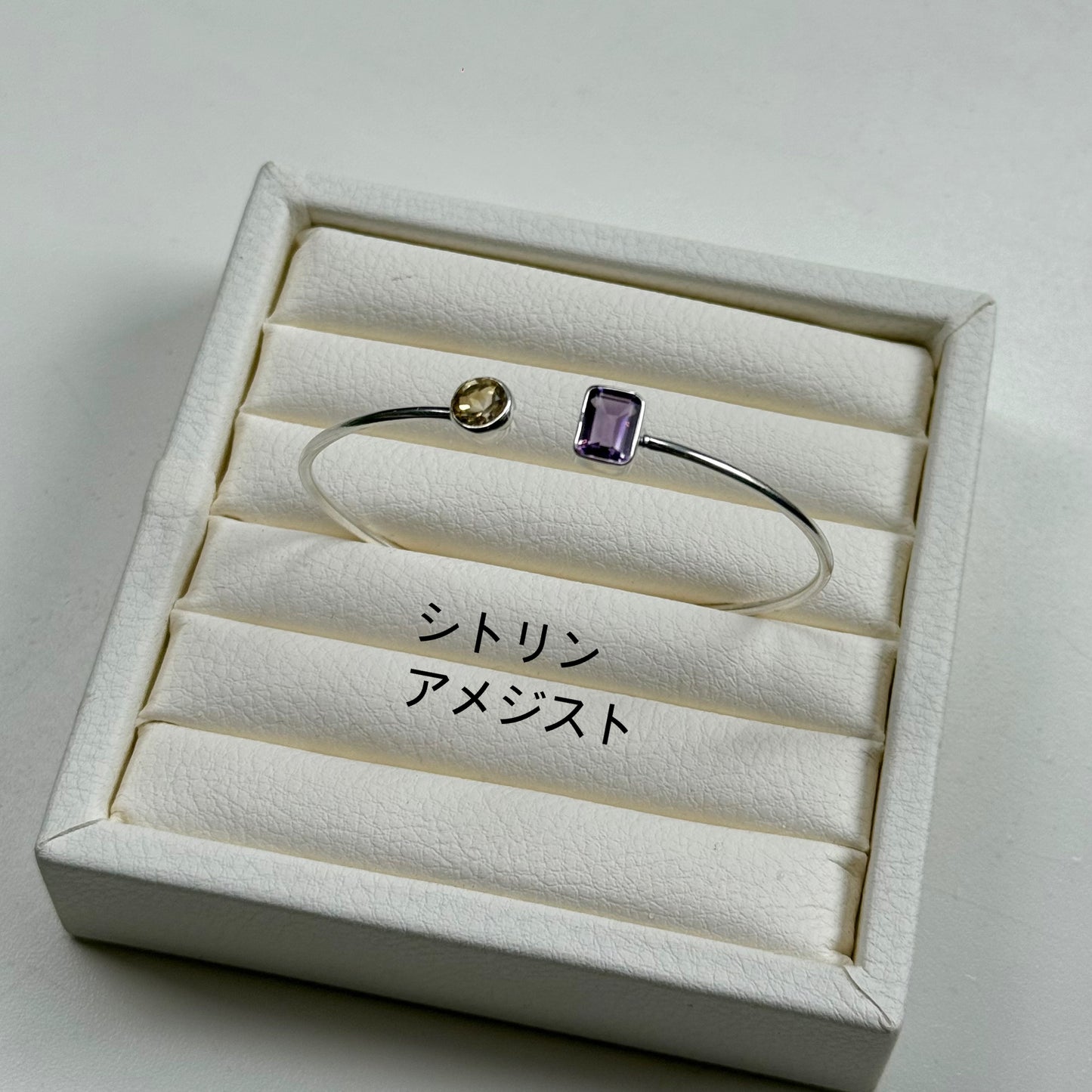 Silver925 2stone bangle 1