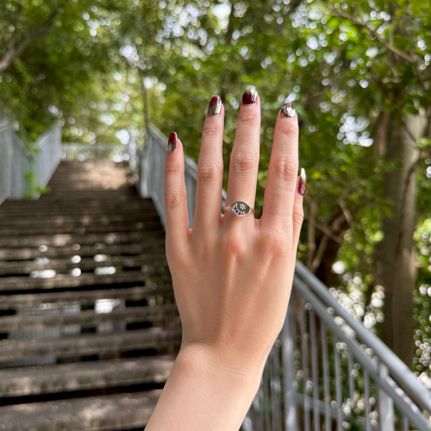 Moon&Star design ring