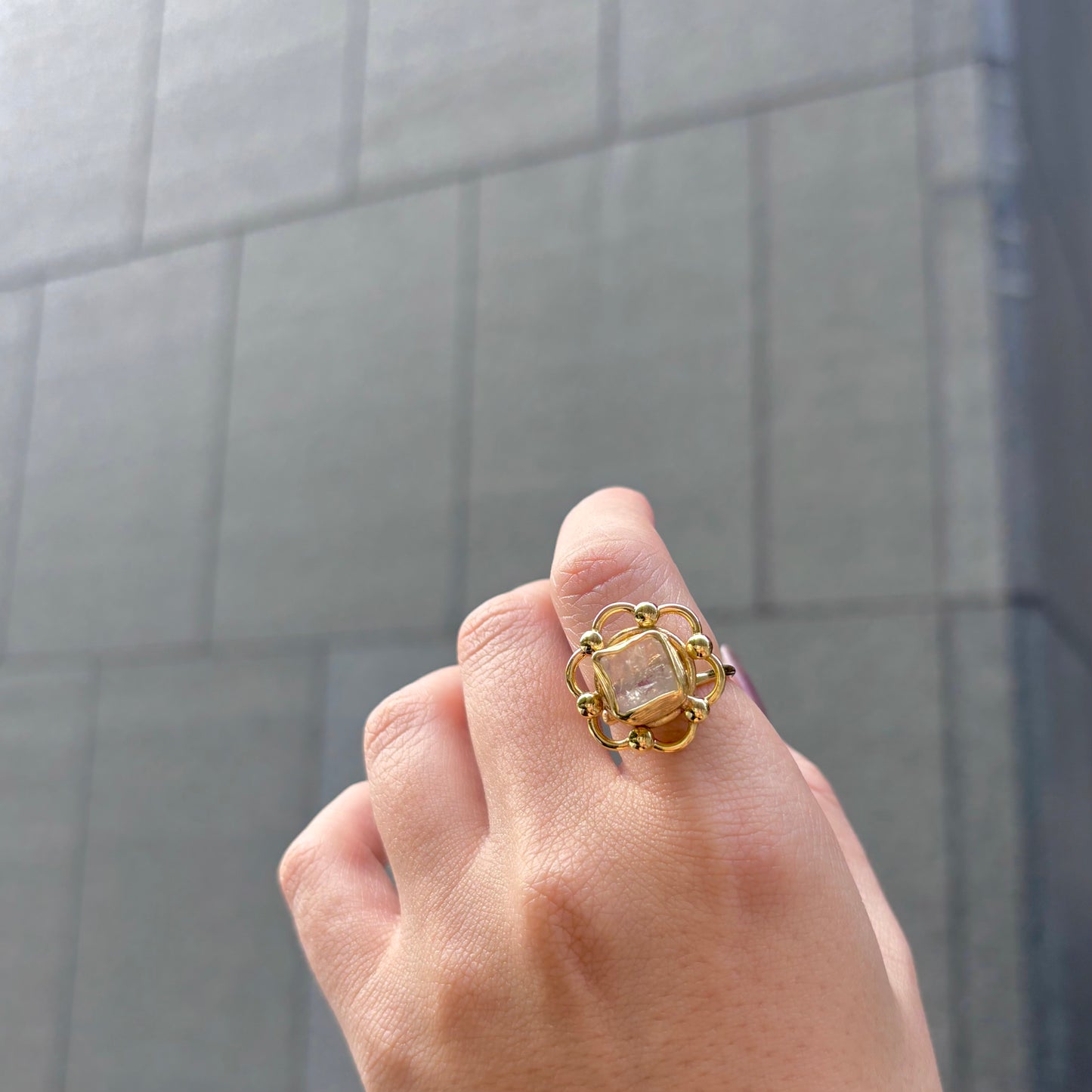 Brass flower design ring