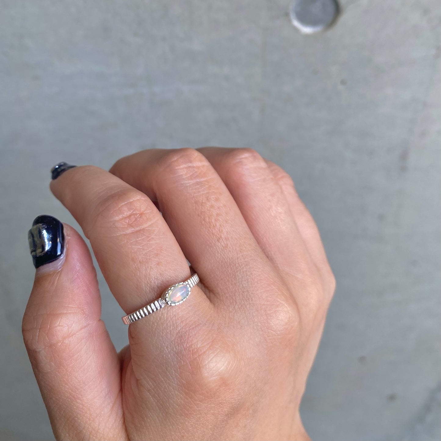 Silver925 petit ring〈white/clear〉