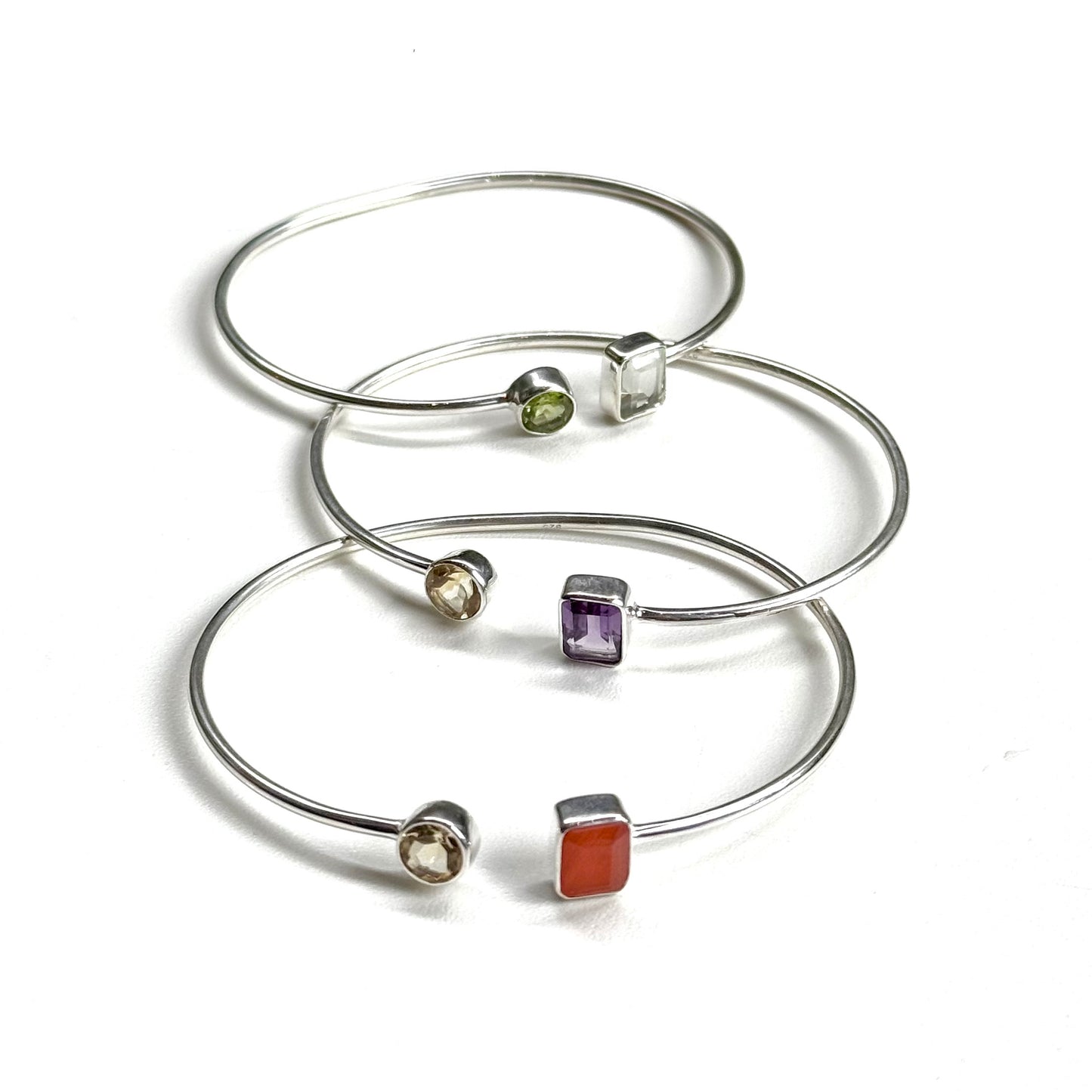 Silver925 2stone bangle 1