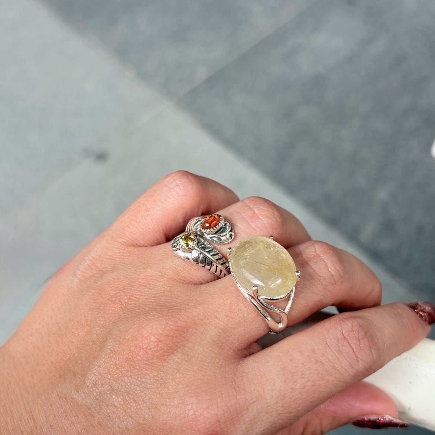 Silver925 2stone ring 17