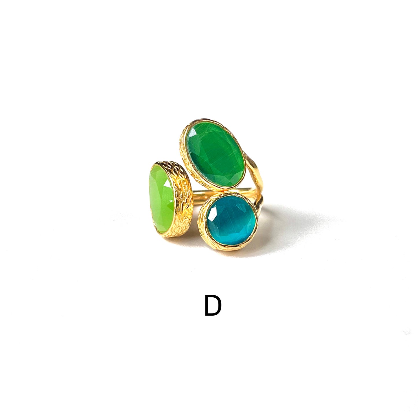 Glass 3stone ring