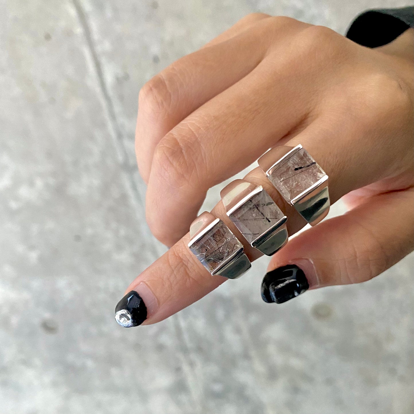 Silver925 square ring 7