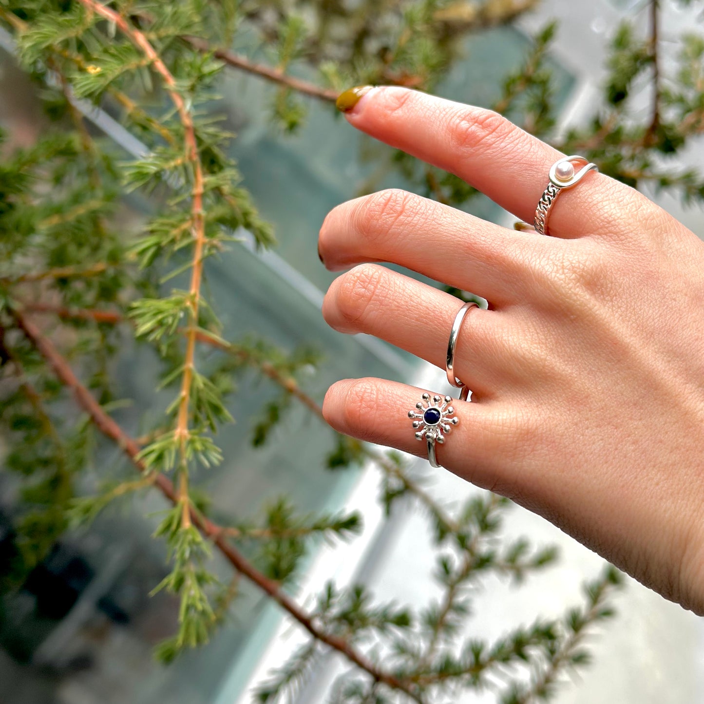 Flower 2finger ring