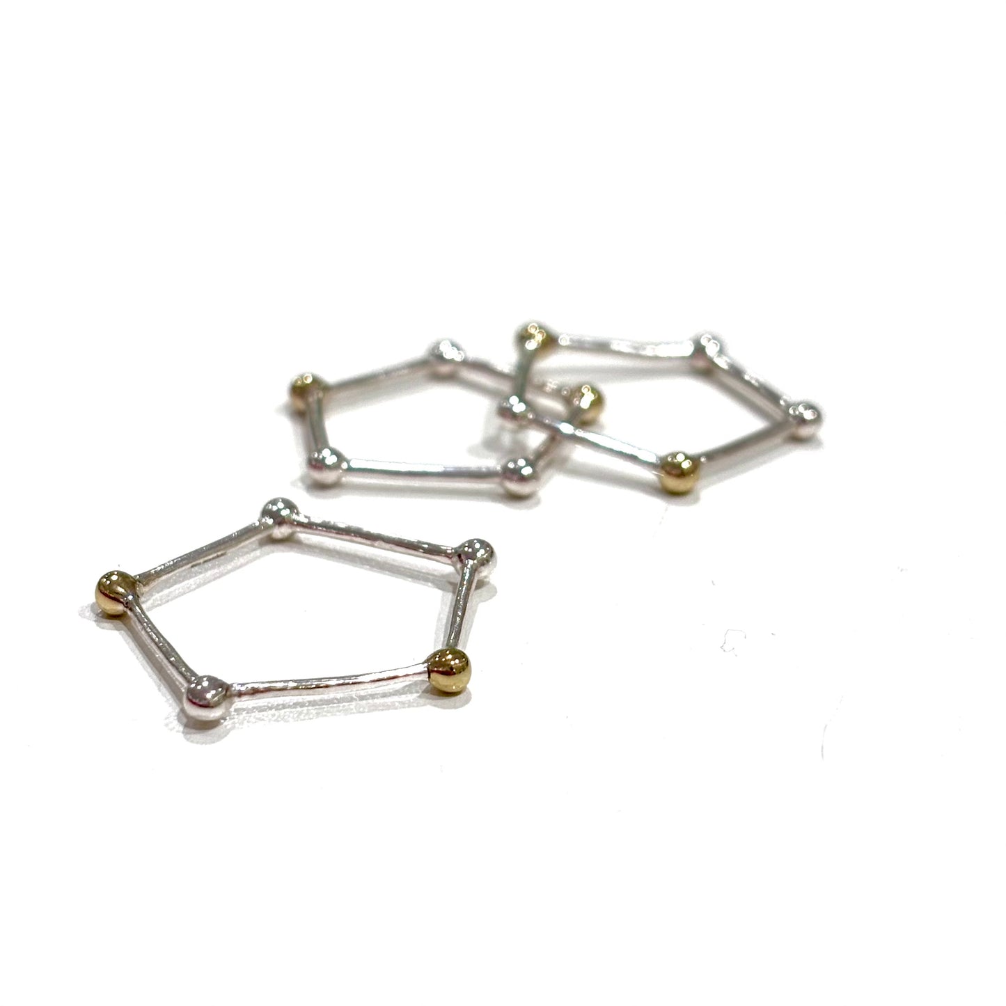 Silver925×Brass plain ring 〈Pentagon〉