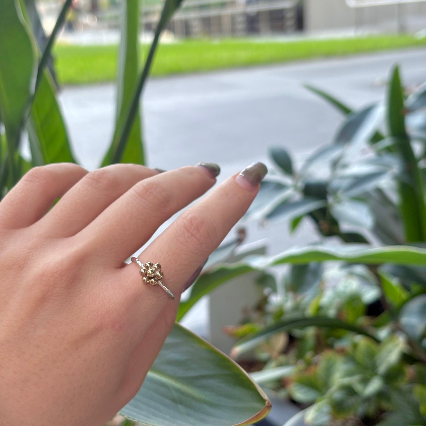 Flower plain ring 26
