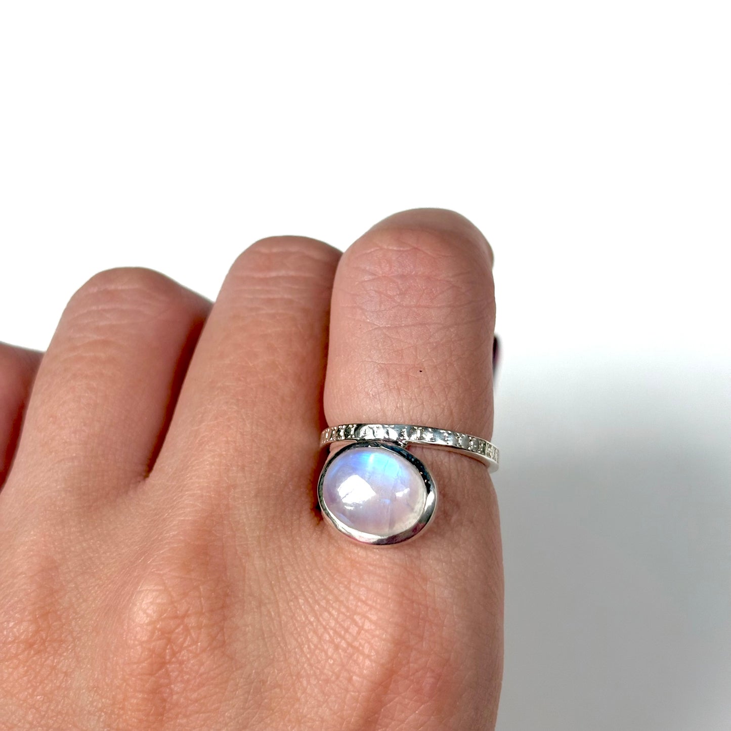Rainbow Moonstone ring 2