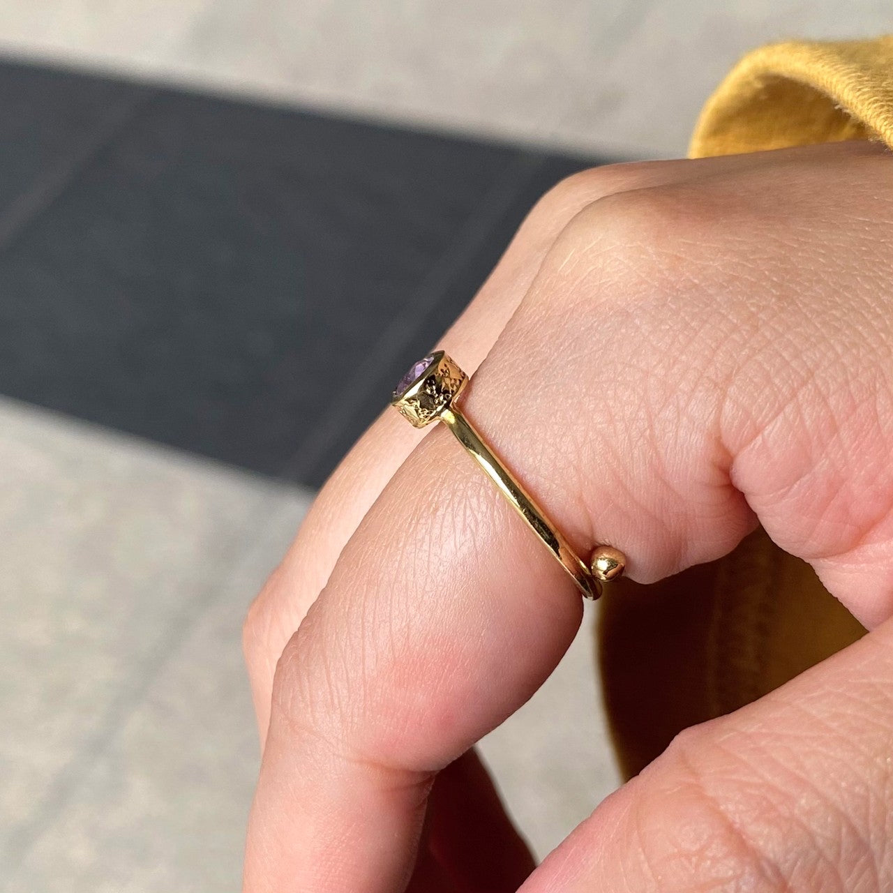 Brass petit ring〈purple〉