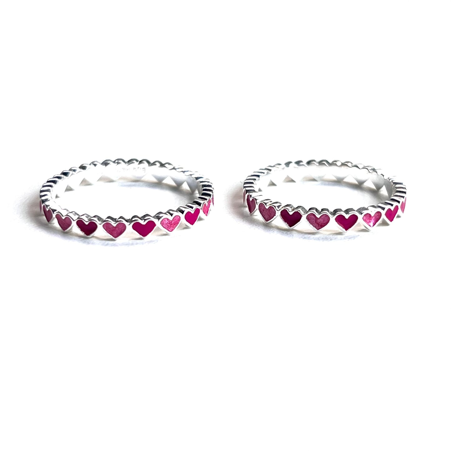 Heart enamel ring 6