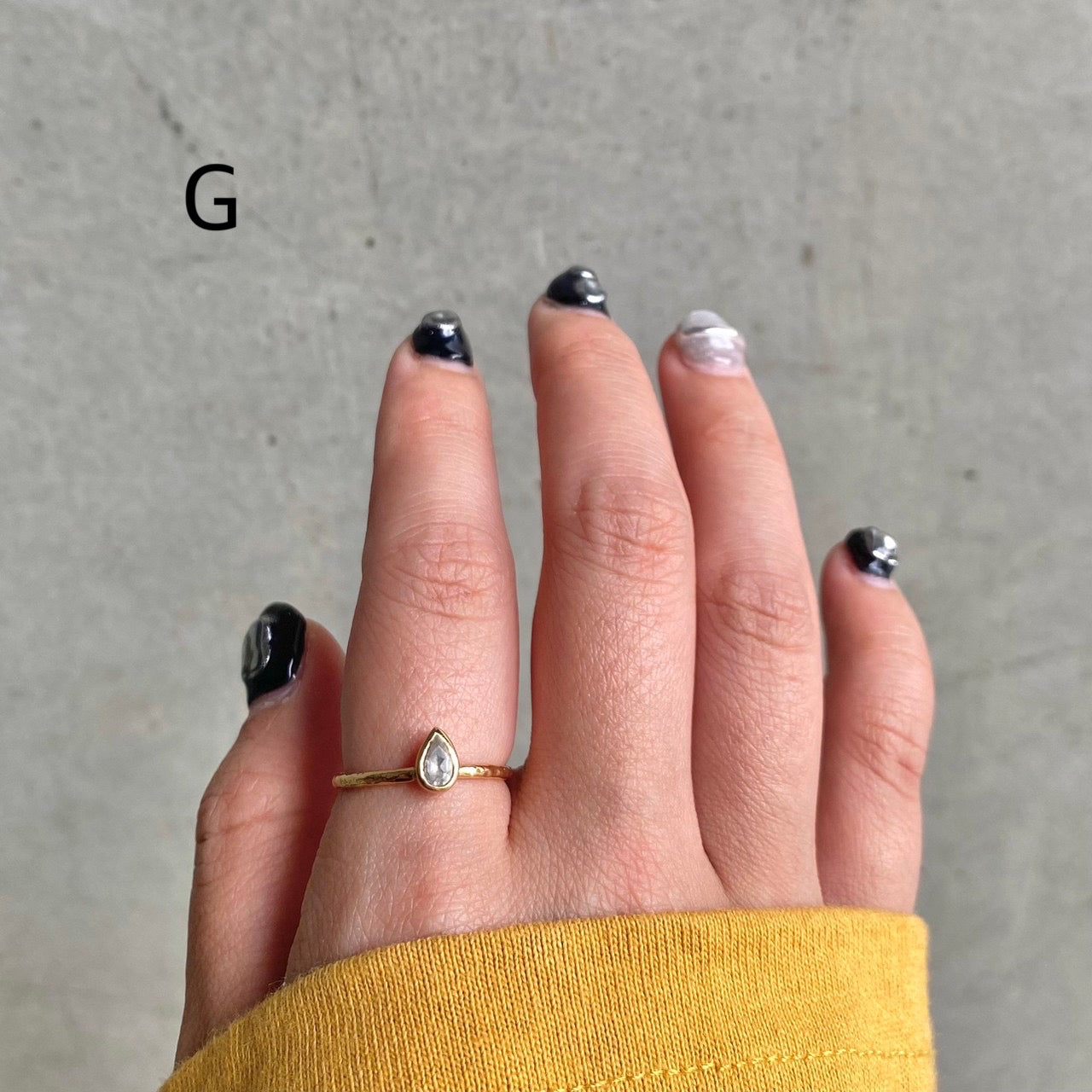 Brass petit ring〈clear〉