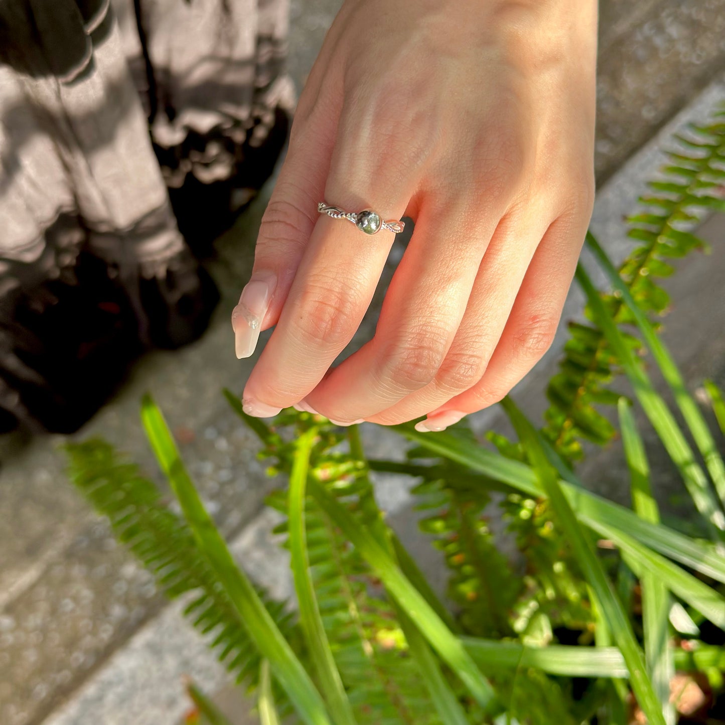 Silver925 ball plain ring 1