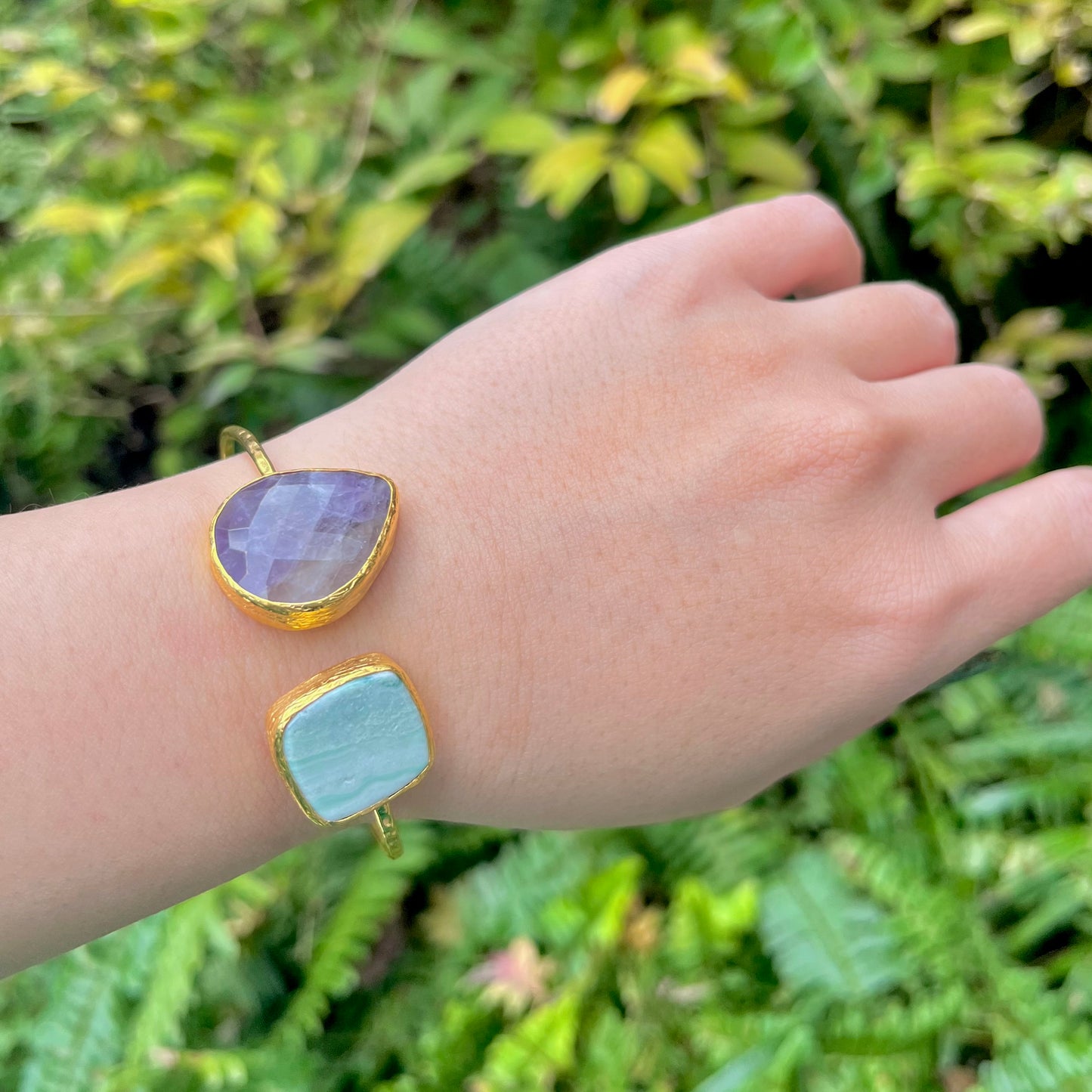 Brass 2stone bangle