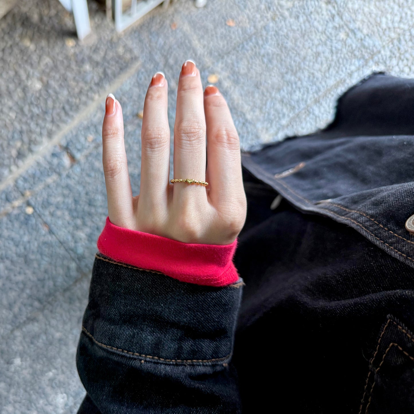 Brass Heart plain ring 7