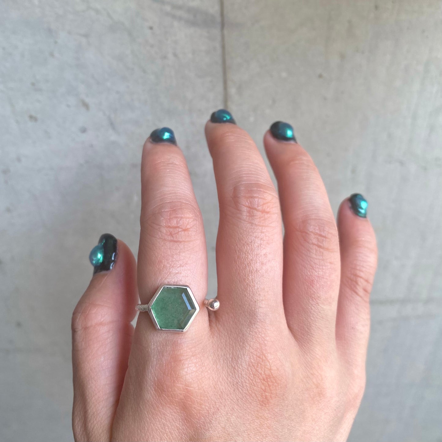 Silver925 Hexagon fork ring