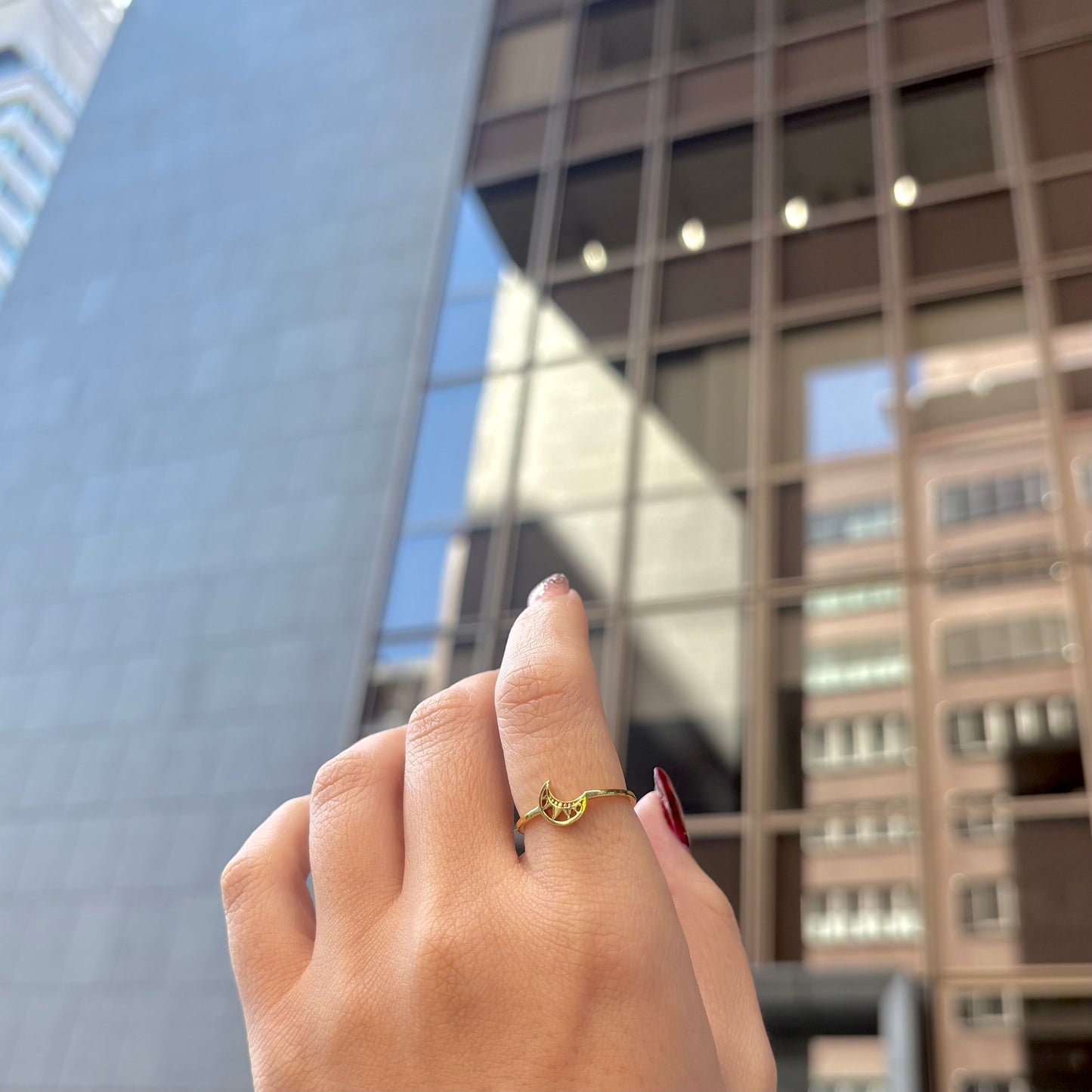 Brass Moon plain ring