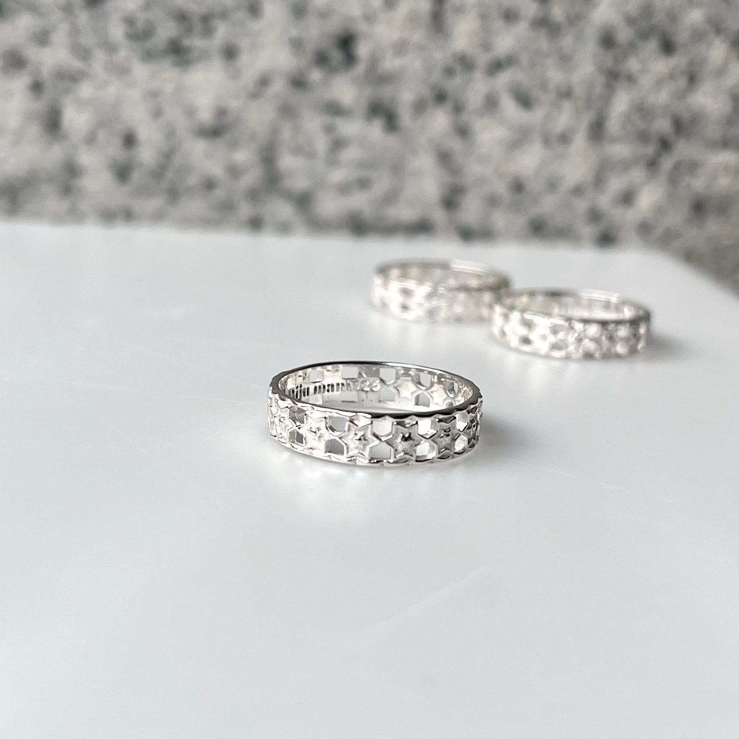 Silver925 star plain ring 2