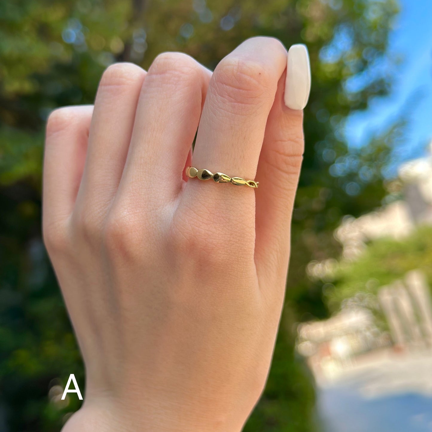 Brass half&half ring