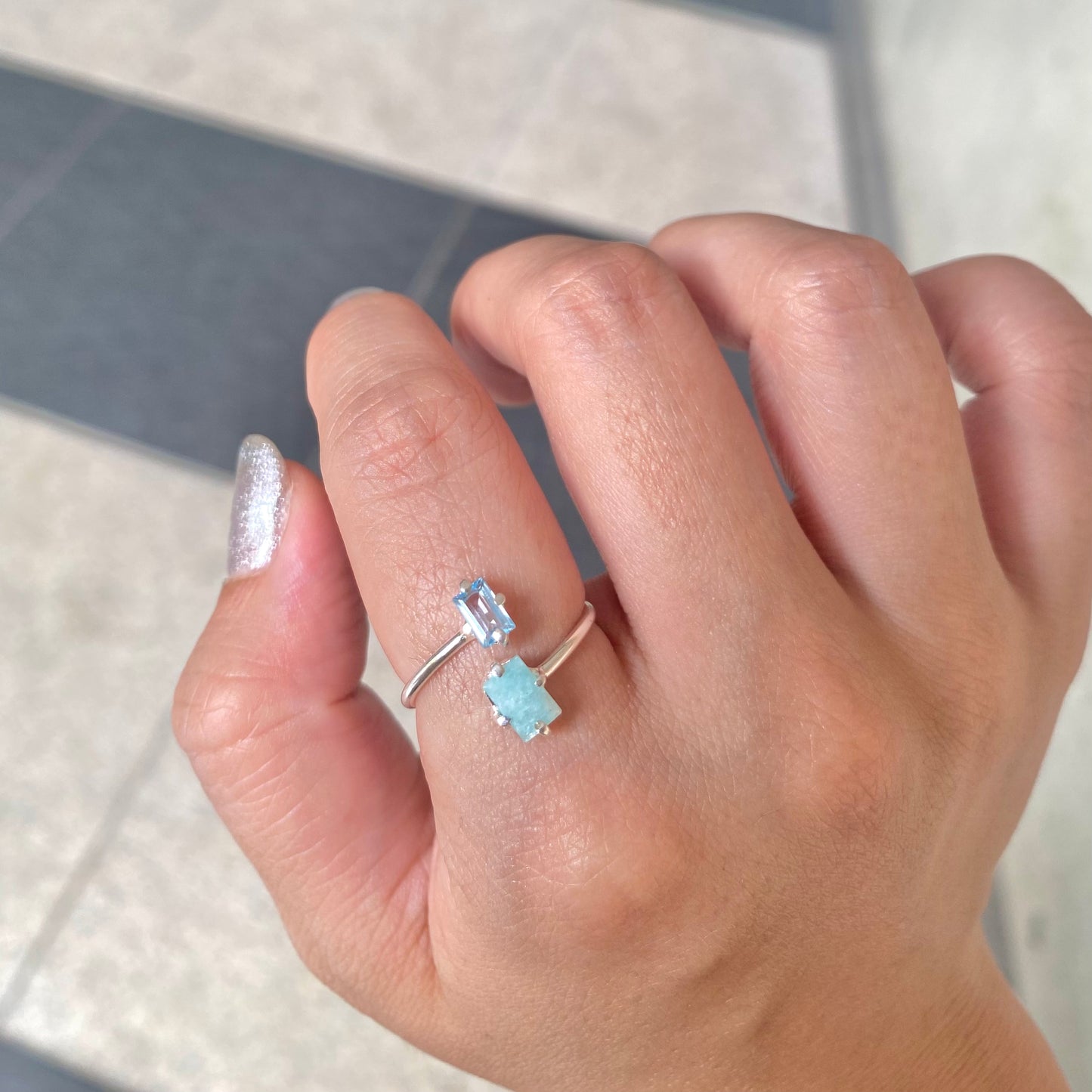 Silver925 2stone ring 10