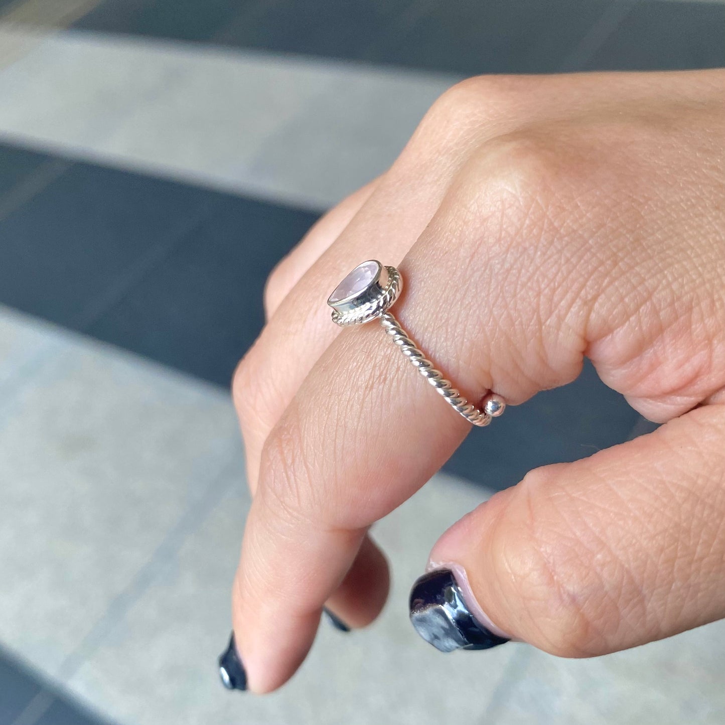 Silver925 petit ring〈pink〉